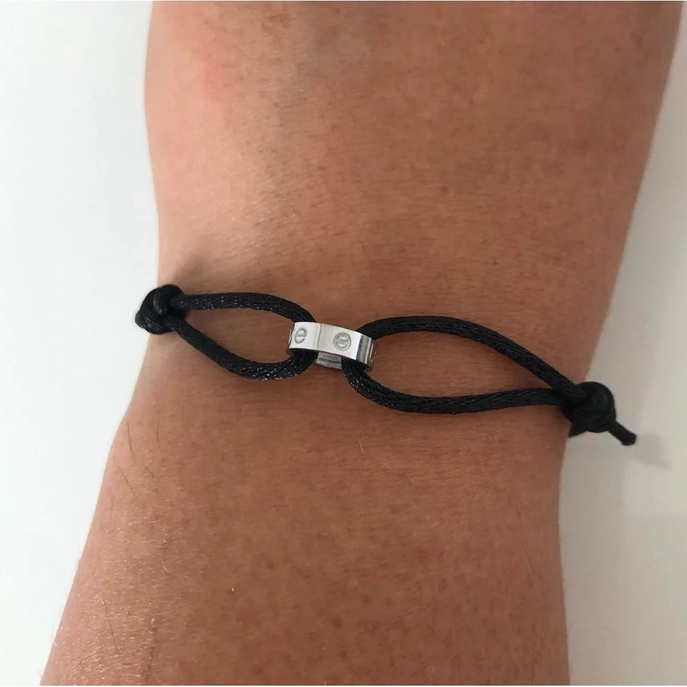 Screw Black Cord Bracelet